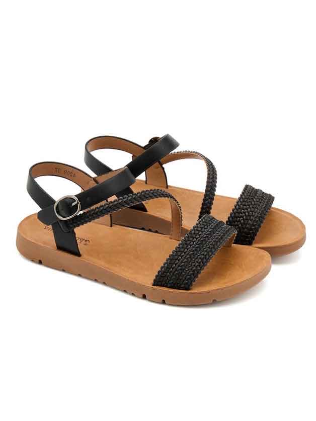 Patty - Sandaler med flettet remme og sølv spænde